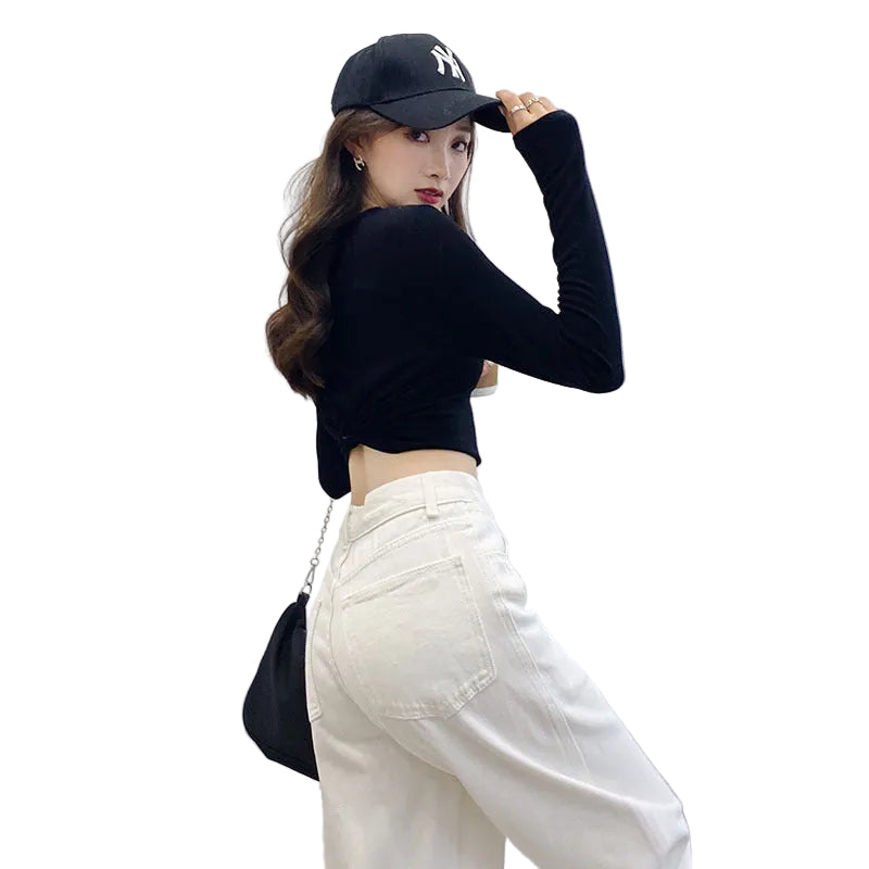 Premium Wide-Leg High-Waisted Denim Trousers