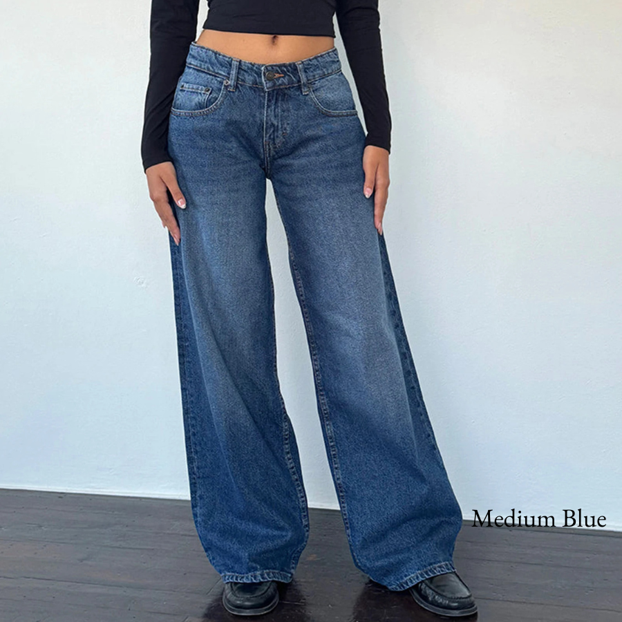 Low-Rise Baggy Denim Jeans — Streetwear Boyfriend Fit