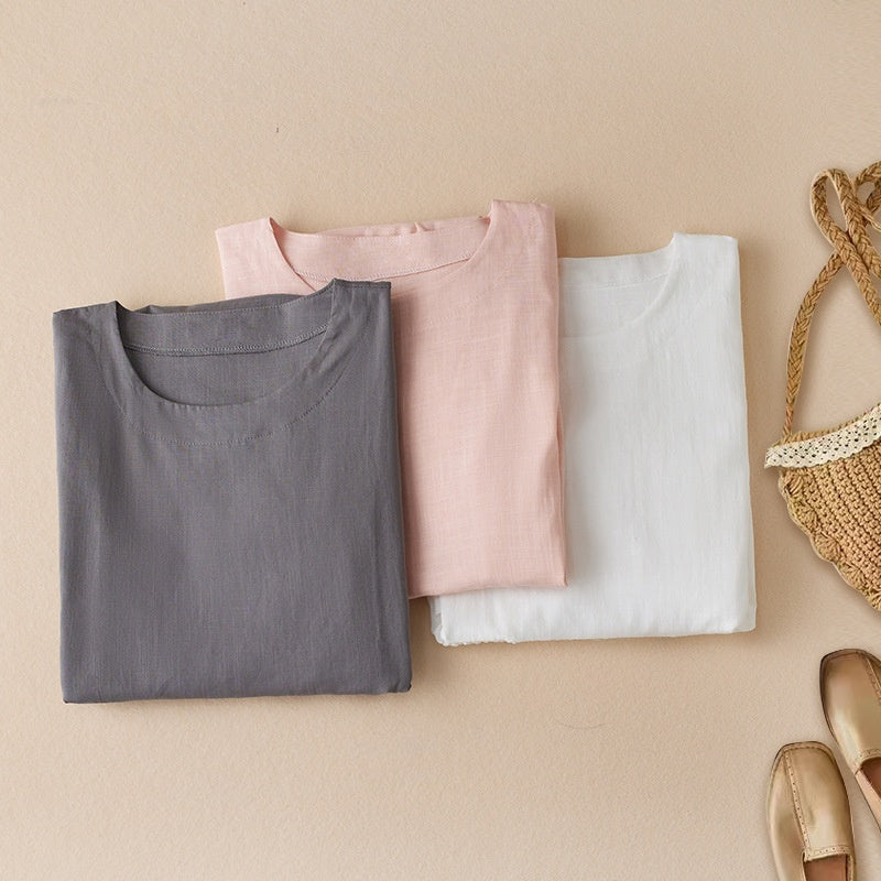 Soft Linen A-Line Midi Summer Dress