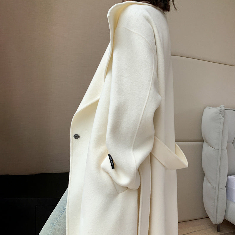 Esmé Pure Wool Longline Coat — Ivory