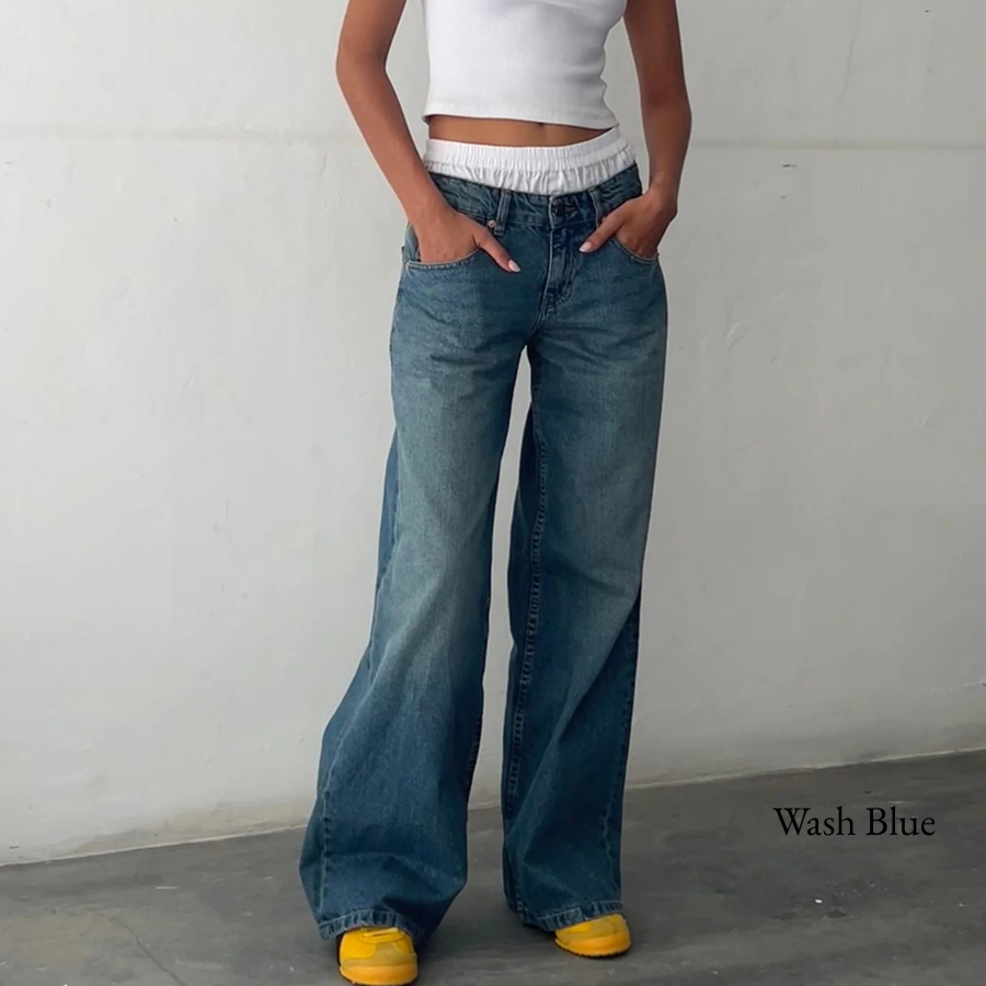 Low-Rise Baggy Denim Jeans — Streetwear Boyfriend Fit