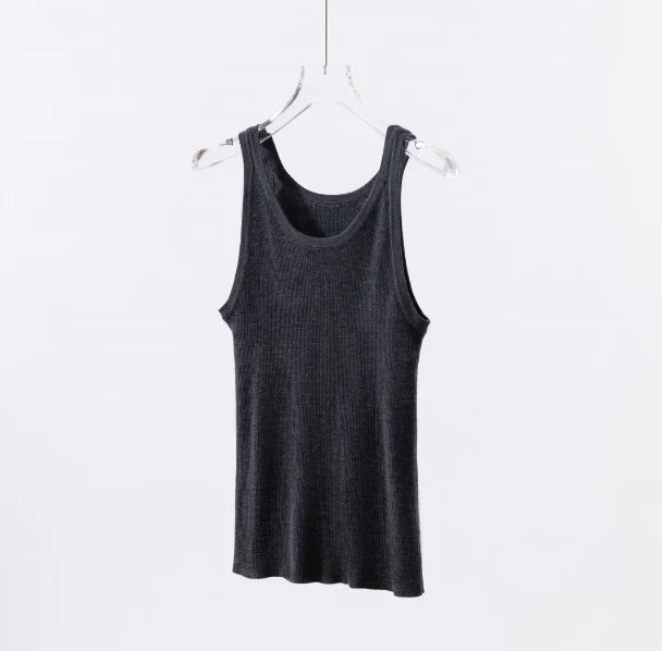 Premium Fine Merino Wool Slim Rib Tank