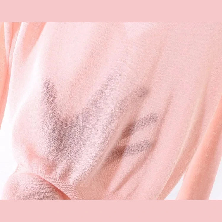 Ice-Silk Pastel UV Cardigan — Lightweight Summer Cooling Knit