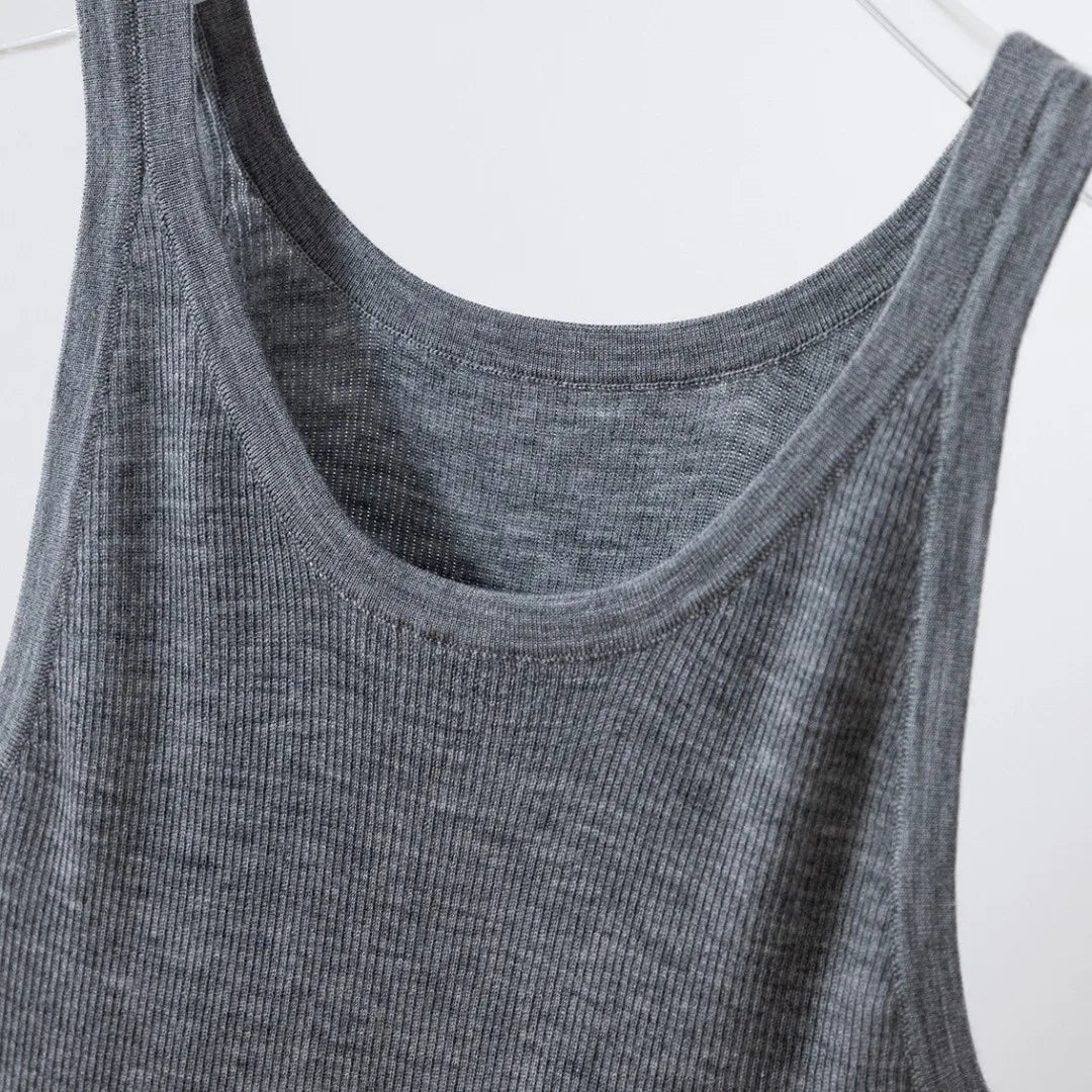 Premium Fine Merino Wool Slim Rib Tank