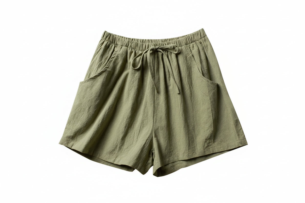 Casual Linen High-Waist Summer Shorts