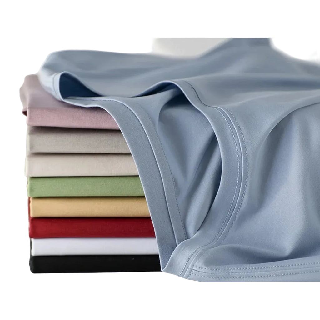 10% Mulberry Silk blend Cotton Tee — Cooling Summer Essential (UPF50+)