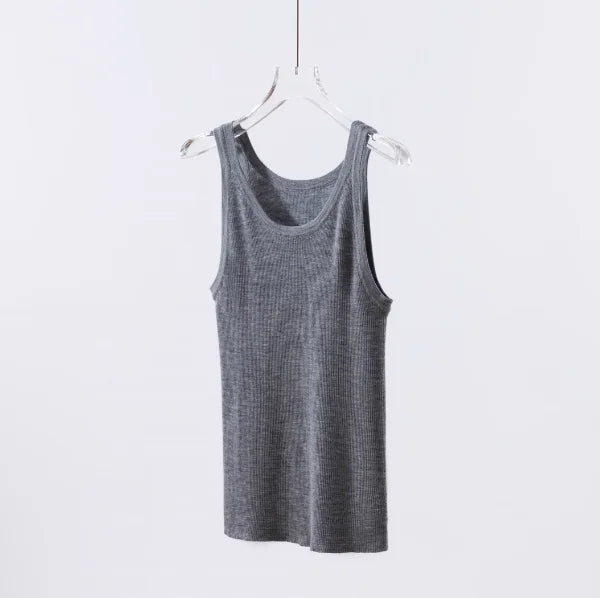 Premium Fine Merino Wool Slim Rib Tank