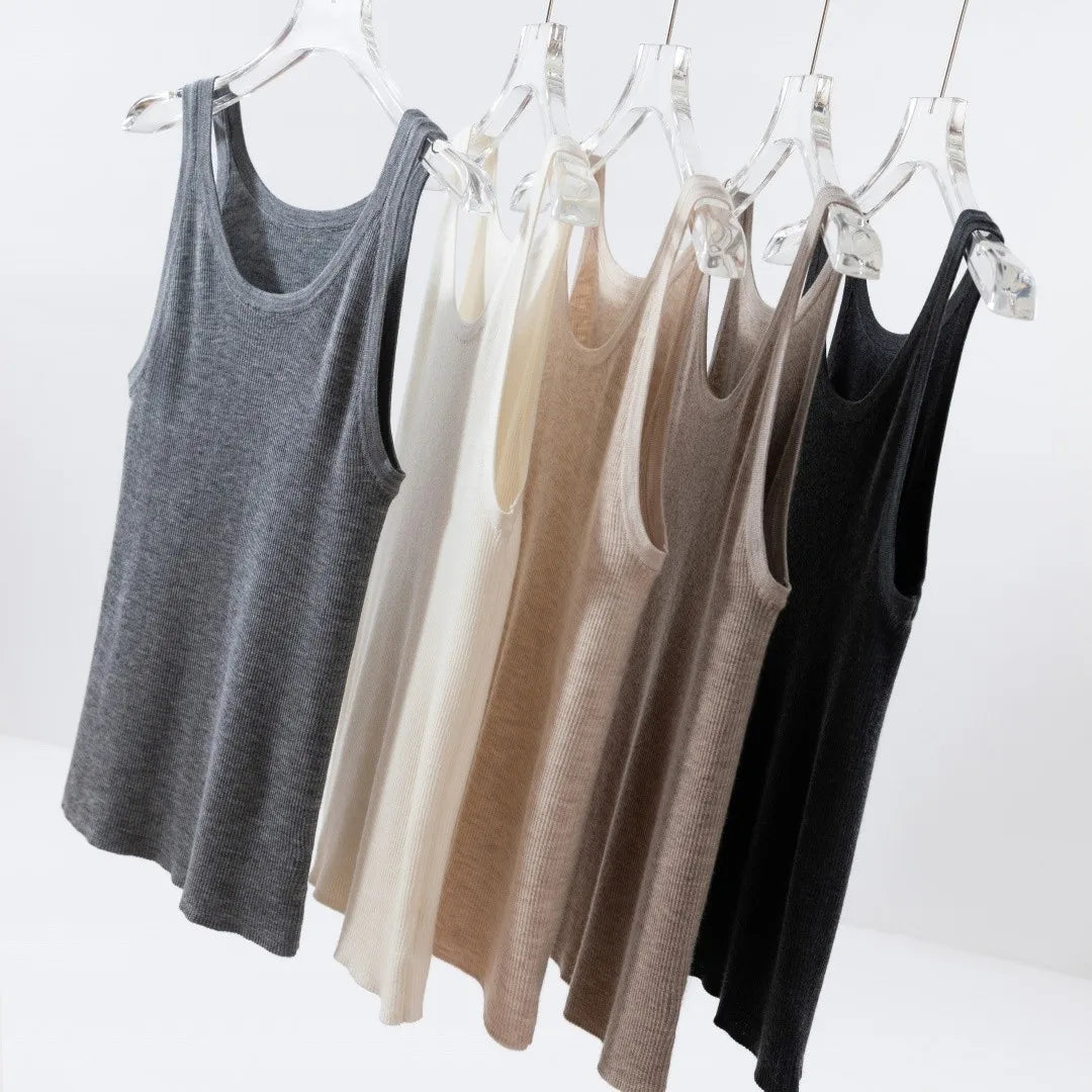 Premium Fine Merino Wool Slim Rib Tank