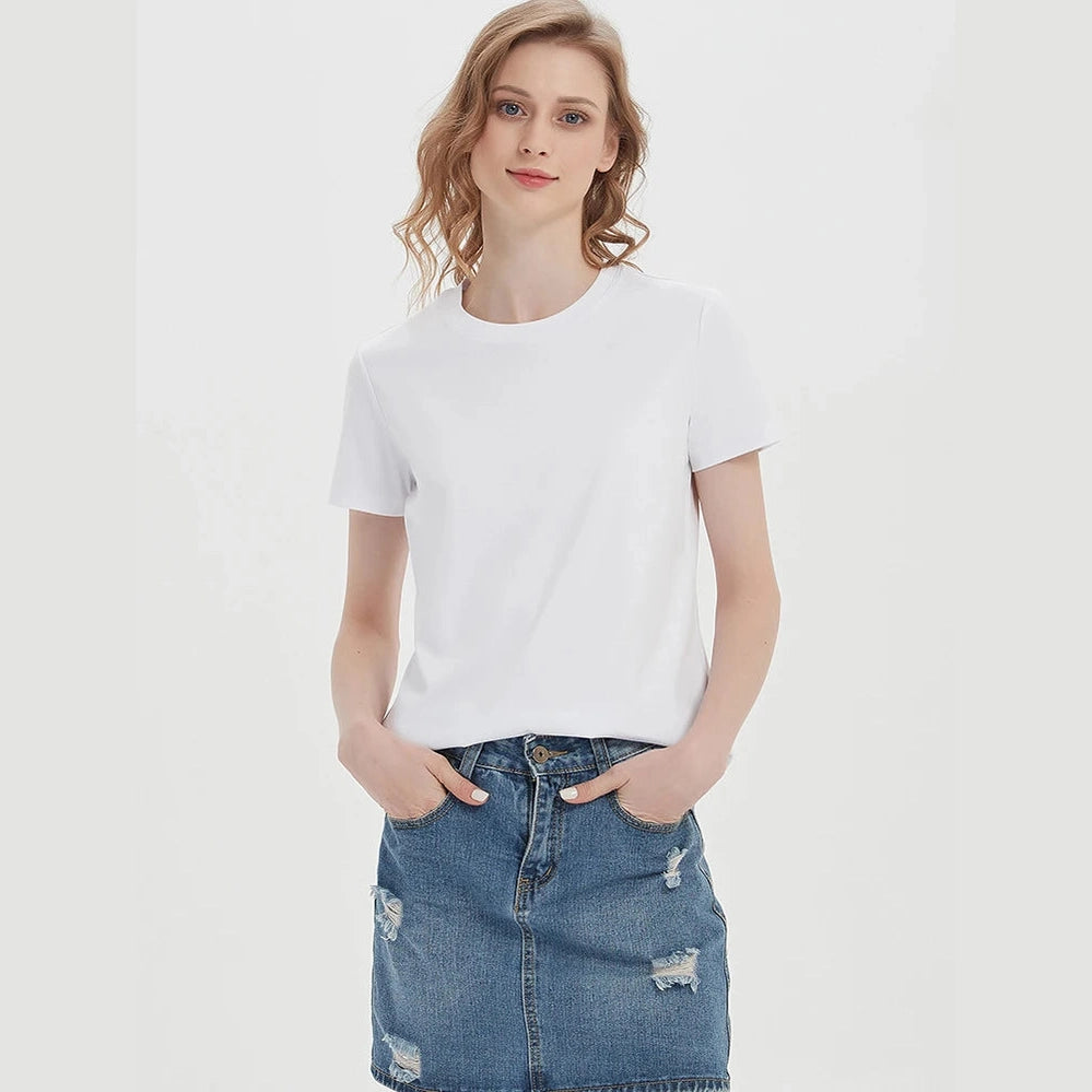 Premium 100% Mercerized Cotton Plain Tee