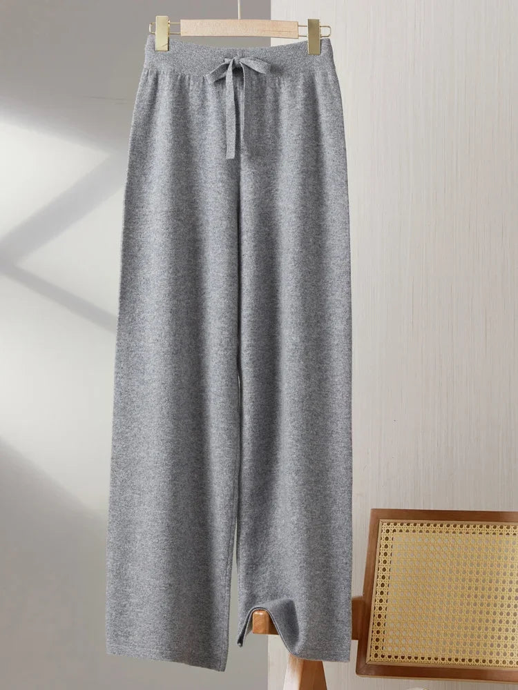 Esmé Pure Australian Merino Wool Wide‑Leg Knit Pants