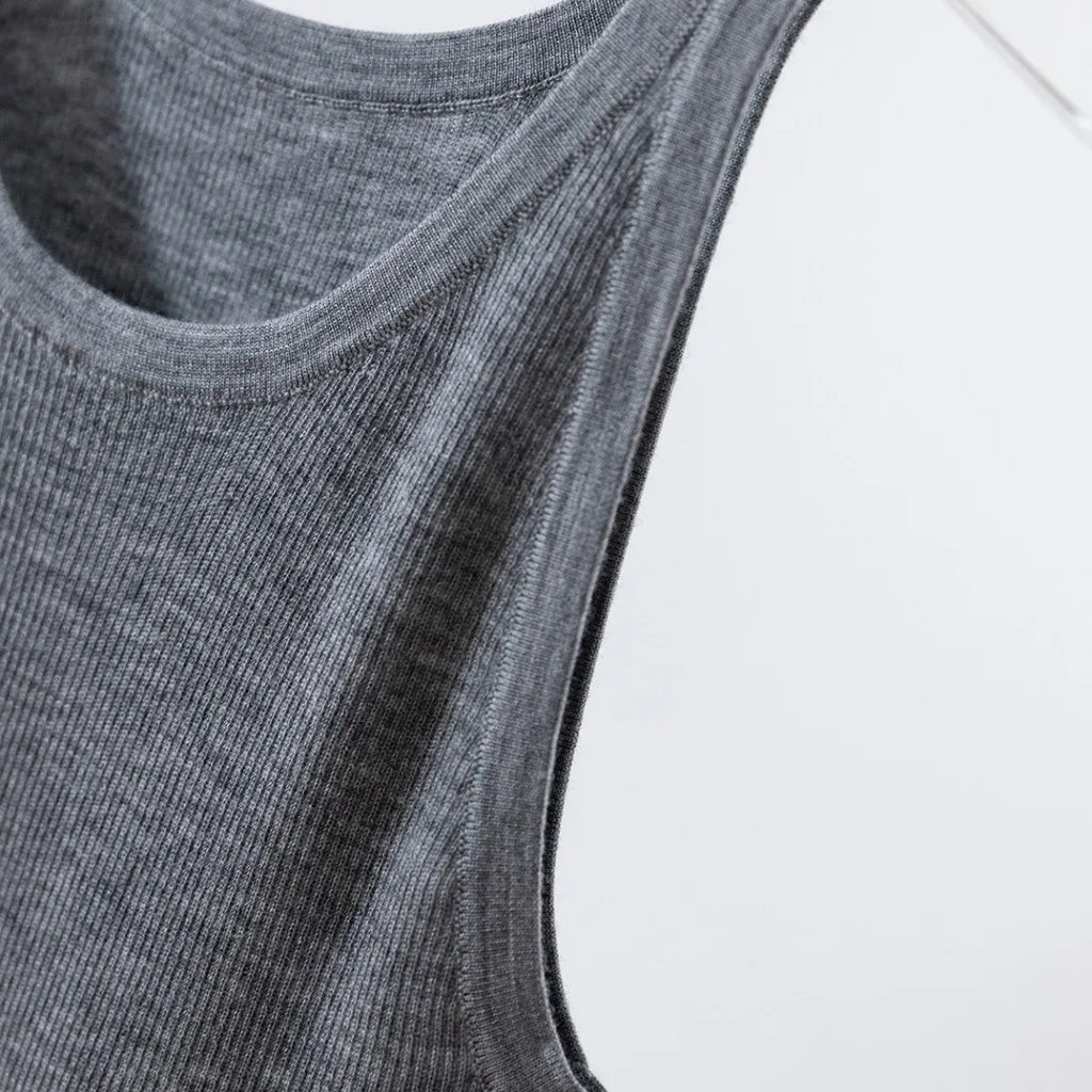 Premium Fine Merino Wool Slim Rib Tank