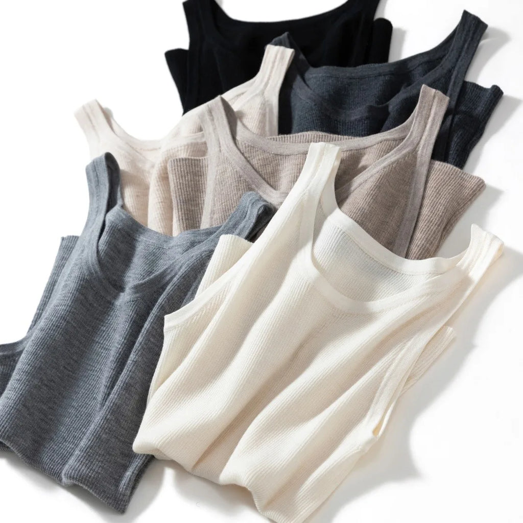 Premium Fine Merino Wool Slim Rib Tank