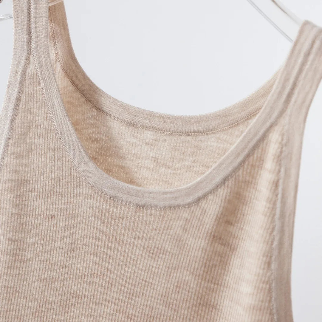 Premium Fine Merino Wool Slim Rib Tank