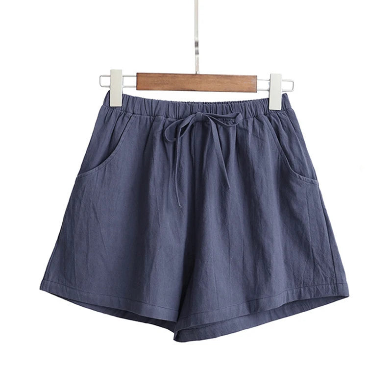Casual Linen High-Waist Summer Shorts