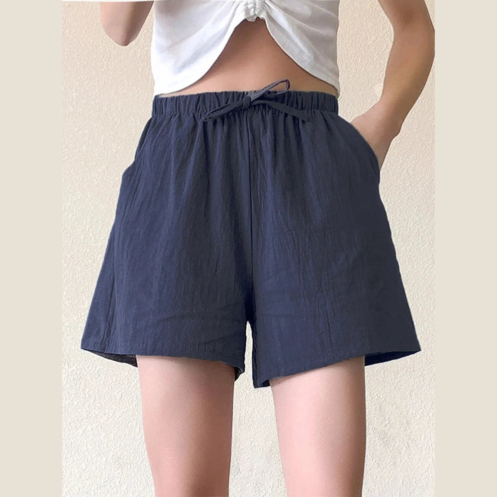 Casual Linen High-Waist Summer Shorts