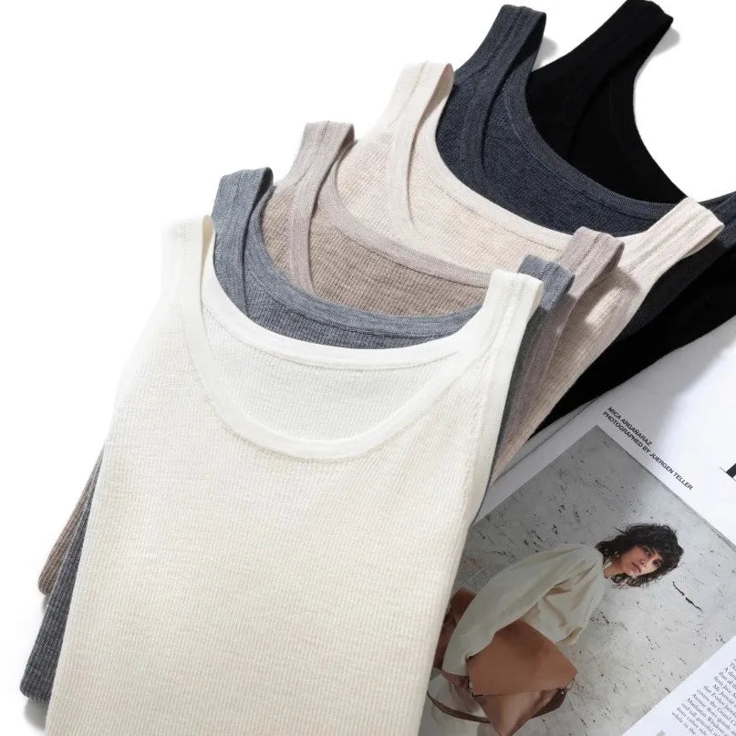 Premium Fine Merino Wool Slim Rib Tank