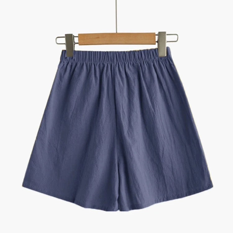 Casual Linen High-Waist Summer Shorts