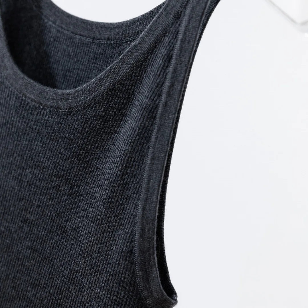 Premium Fine Merino Wool Slim Rib Tank