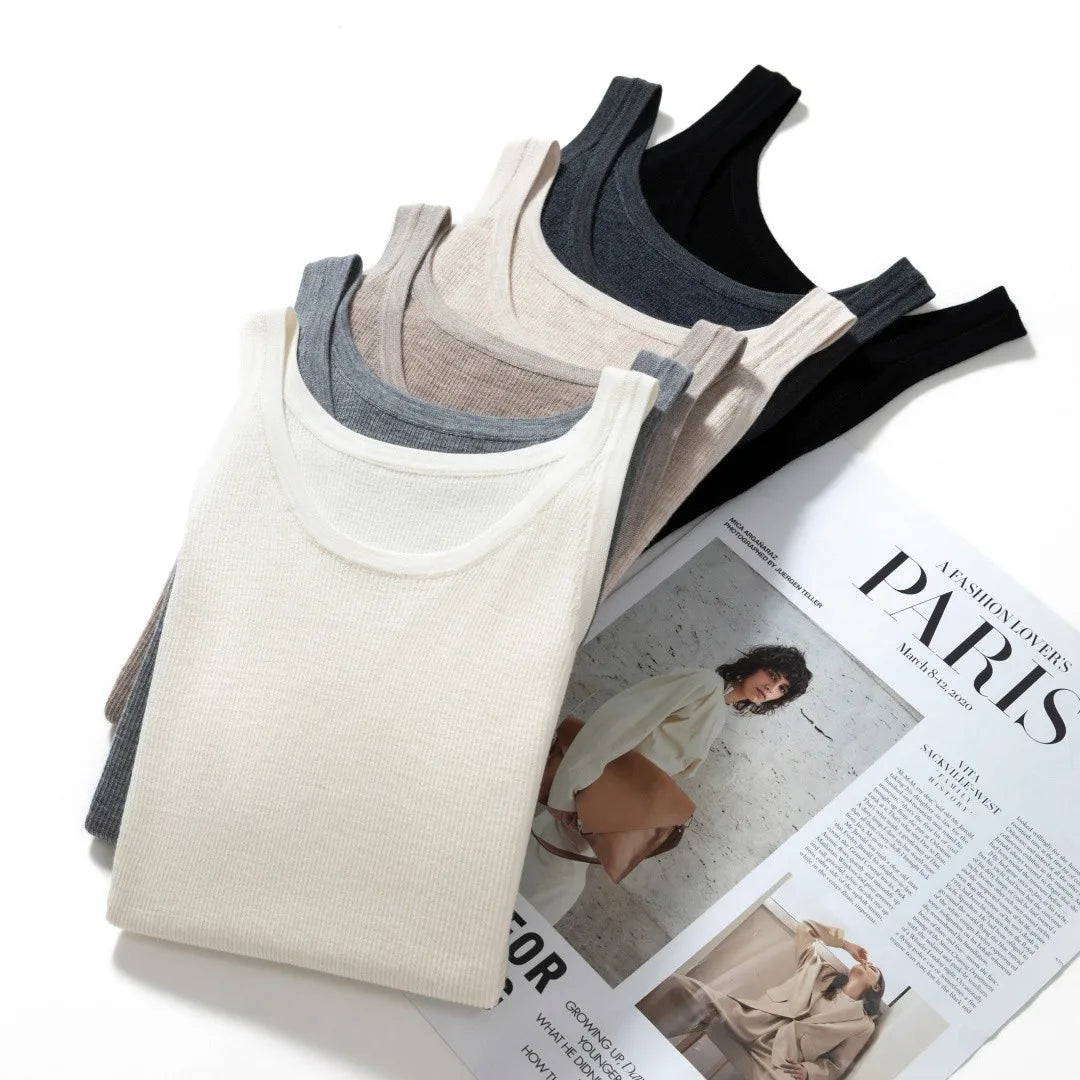 Premium Fine Merino Wool Slim Rib Tank