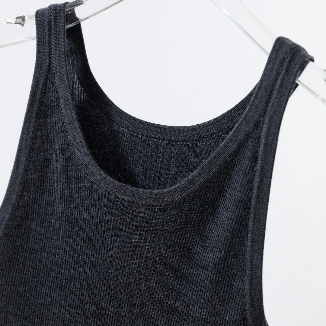 Premium Fine Merino Wool Slim Rib Tank