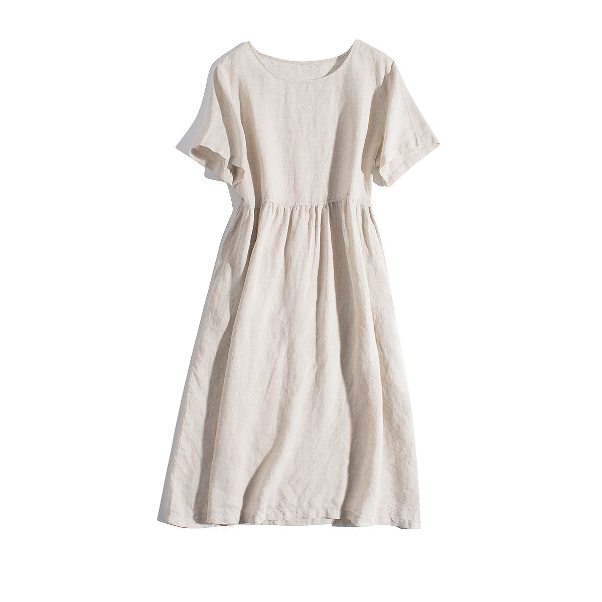 Minimalist Cotton-Linen Midi Dress