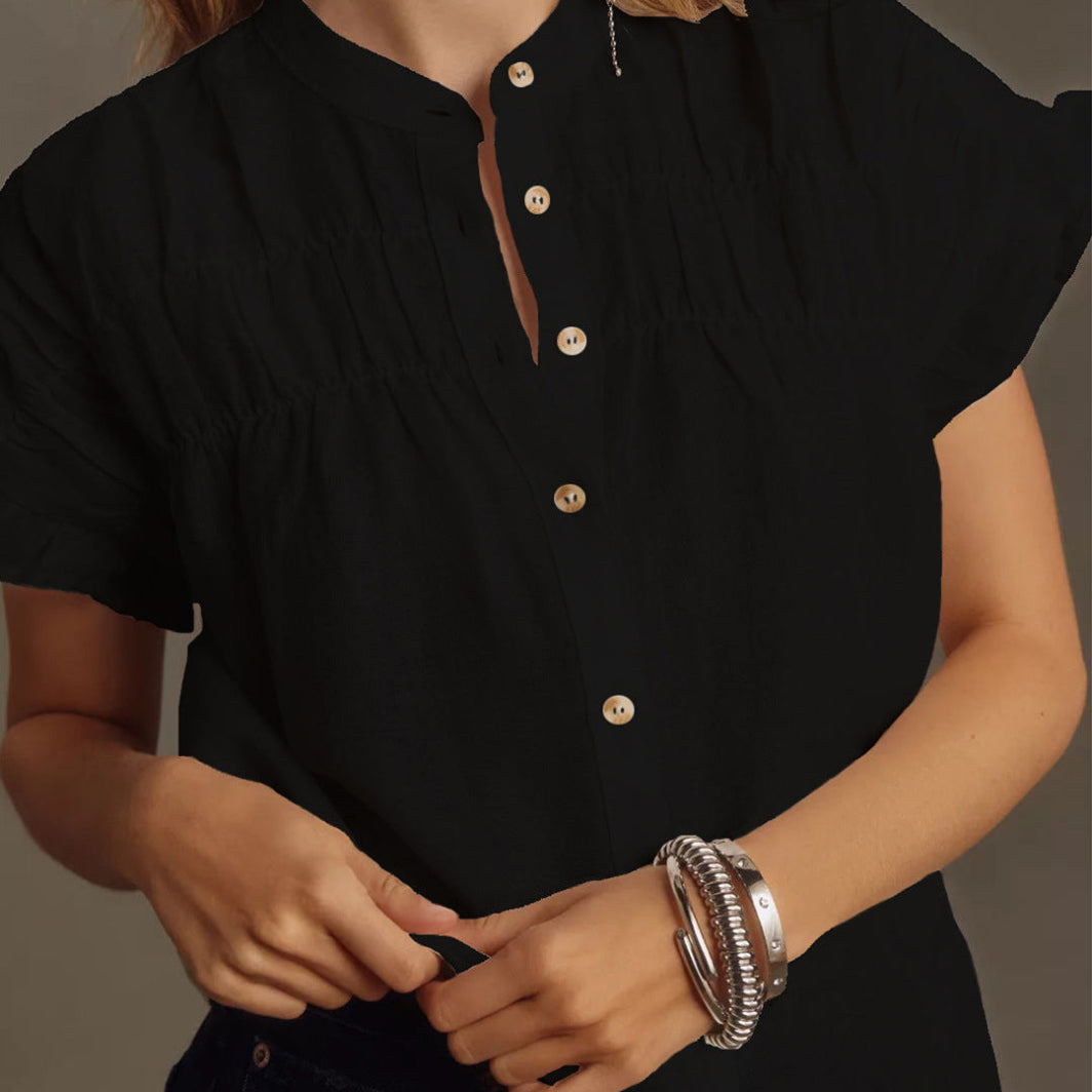 The Effortless Elegance Ruffled Cotton Blouse Top