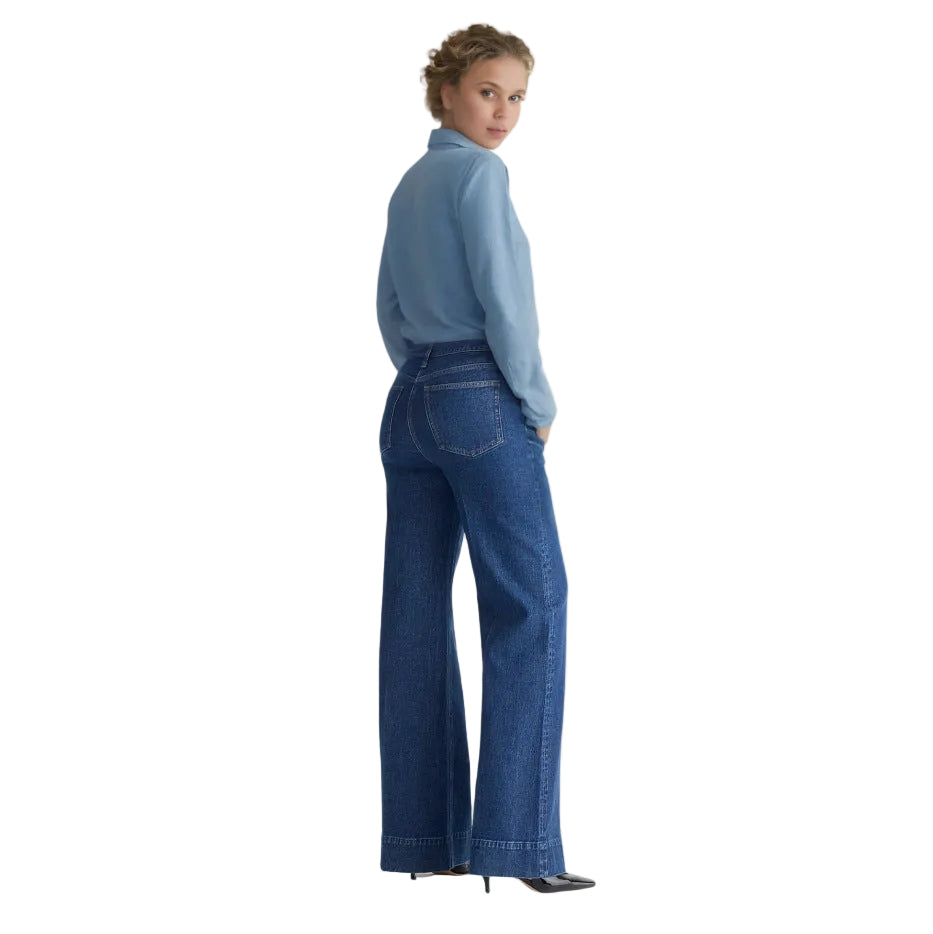 ElevateFit™ Wide-Leg Elastic Denim Trousers