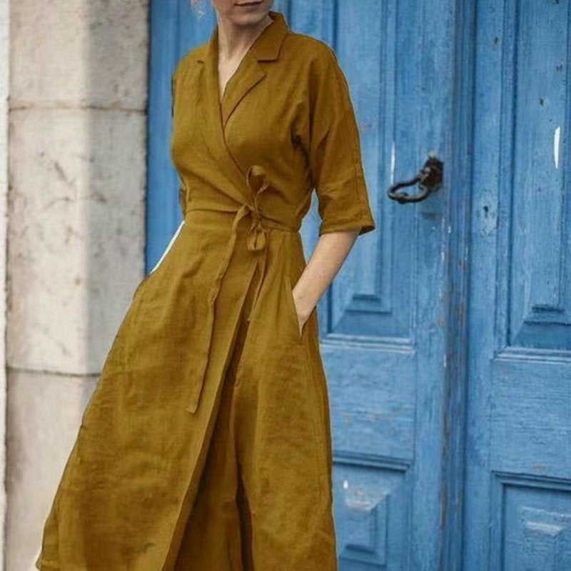 Luna Linen Wrap Dress