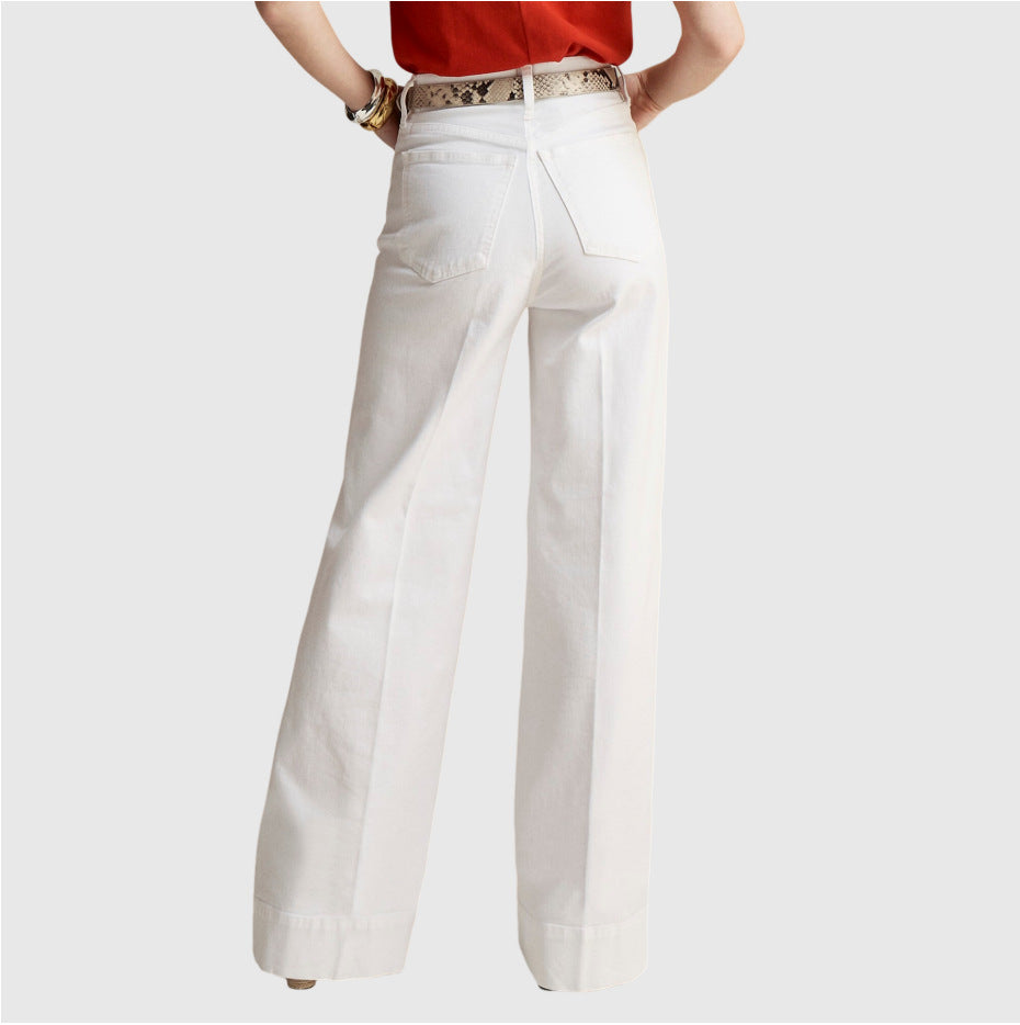ElevateFit™ Wide-Leg Elastic Denim Trousers