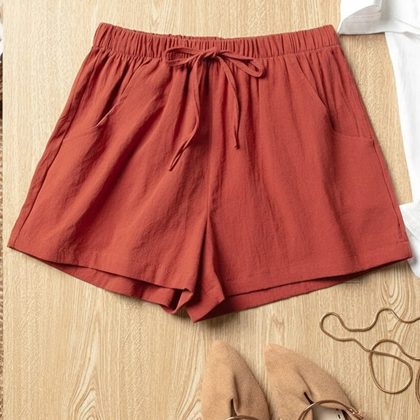 Casual Linen High-Waist Summer Shorts