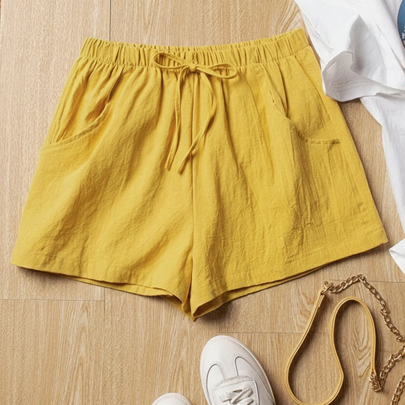 Casual Linen High-Waist Summer Shorts