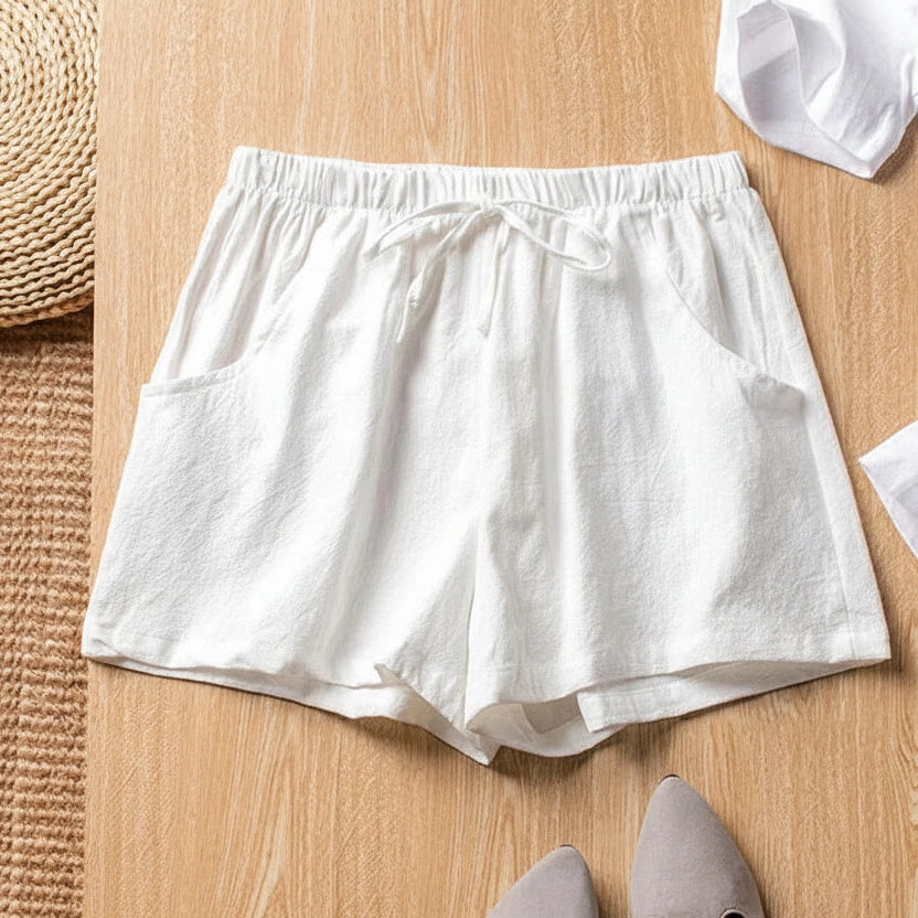 Casual Linen High-Waist Summer Shorts