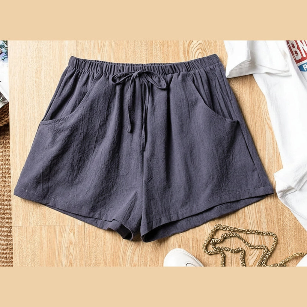 Casual Linen High-Waist Summer Shorts