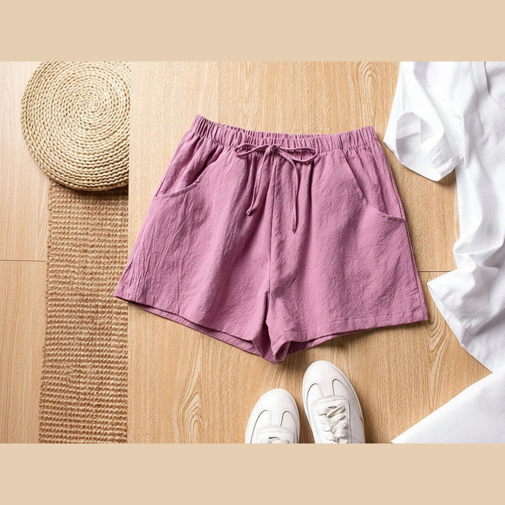 Casual Linen High-Waist Summer Shorts