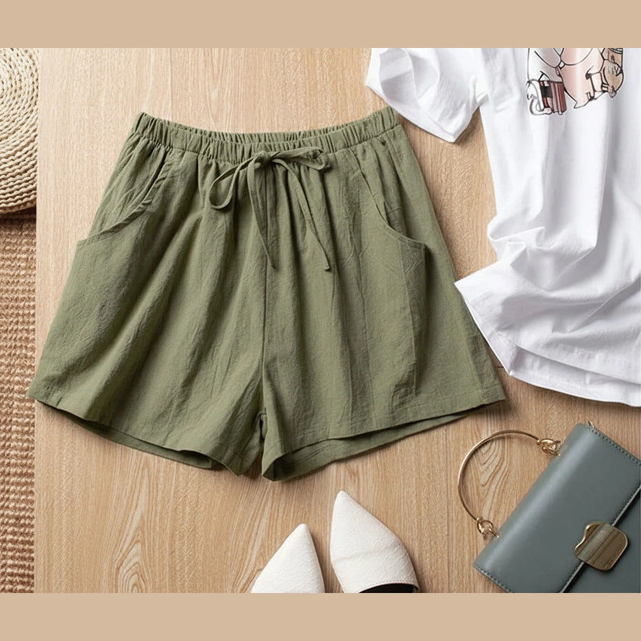 Casual Linen High-Waist Summer Shorts